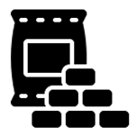Black square with rounded corners, white background.